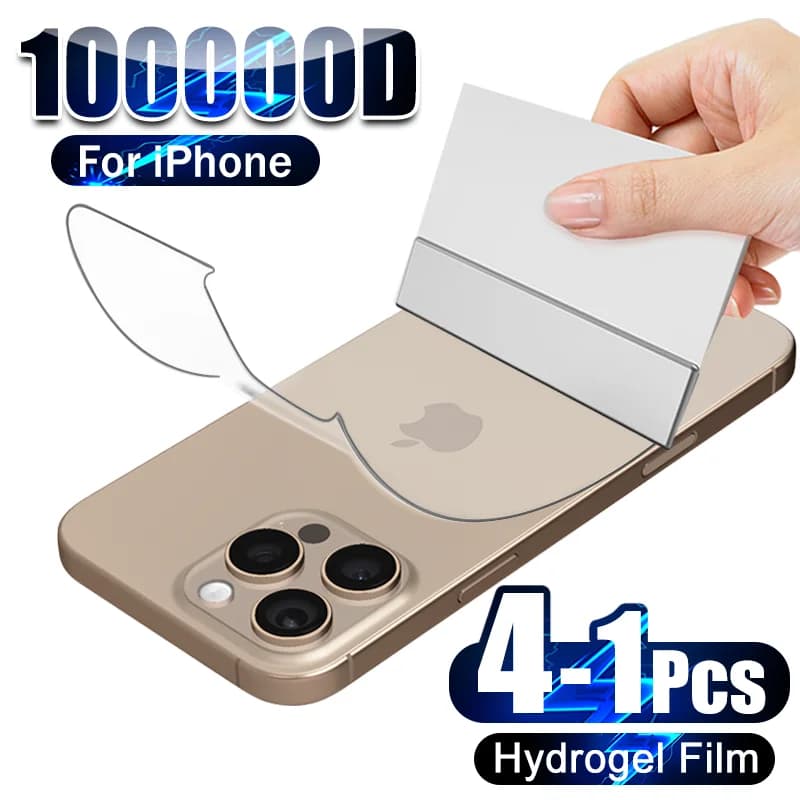 4-1 pezzi pellicola idrogel posteriore per iPhone 16 15 Pro Max 13 14 12 11 XS XR 7 8 Plus protezione schermo morbida e trasparente accessori per telefoni
