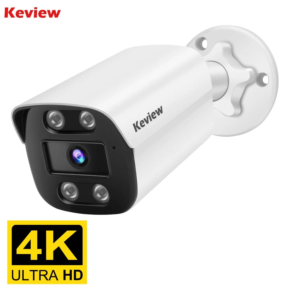 POE 8MP 4K Telecamera di sorveglianza di sicurezza IP POE Esterna impermeabile Onvif Metal Bullet H.265 Telecamera CCTV Telecamera di rilevamento del movimento