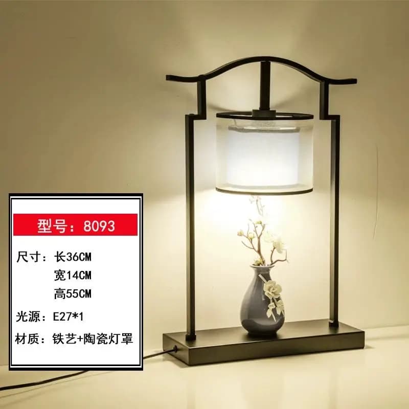 Lampada da comodino in stile cinese, lampada da scrivania moderna e creativa per la decorazione del soggiorno e della camera da letto