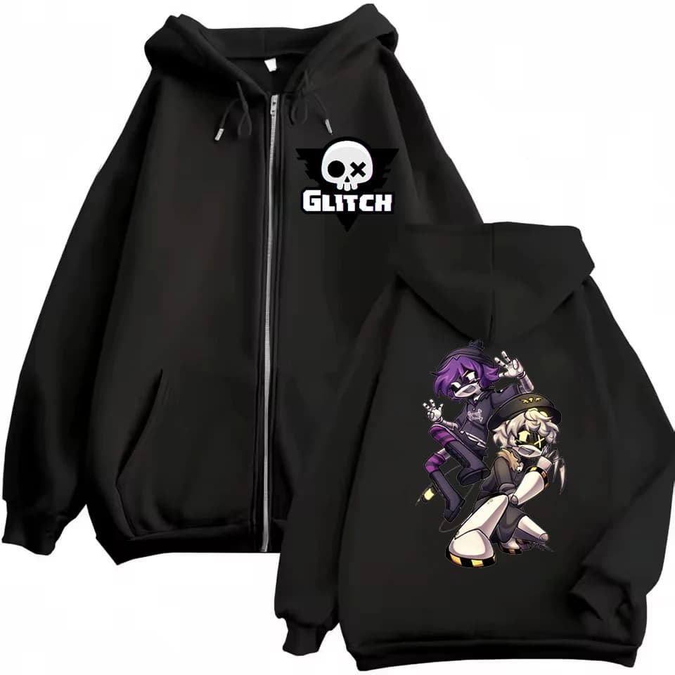 Anime Murder Drones Felpa con cappuccio con cerniera Cartoon Uzi e Z Modello Giacca con zip Uomo Donna Felpa con zip casual in pile Giacca con zip