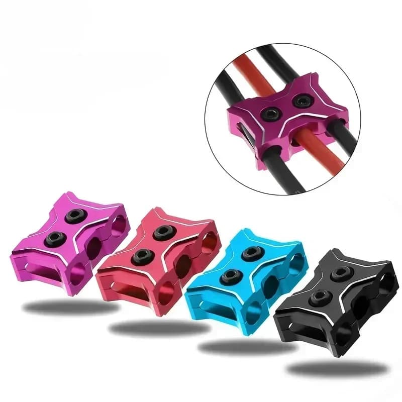 Morsetto in lega di alluminio per cavi motore, fermacavo in metallo, clip anti-groviglio per auto RC Rock Crawler 1/10