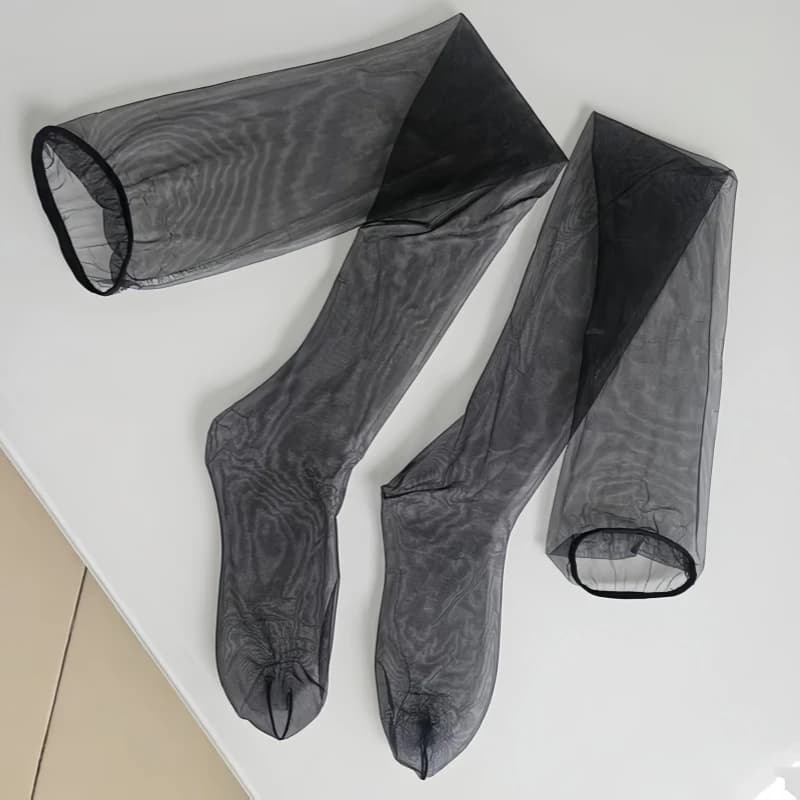 Calze al ginocchio in nylon elasticizzato 0D a bordo sottile, sexy, ultra sottili, trasparenti, invisibili, da donna, per l'estate