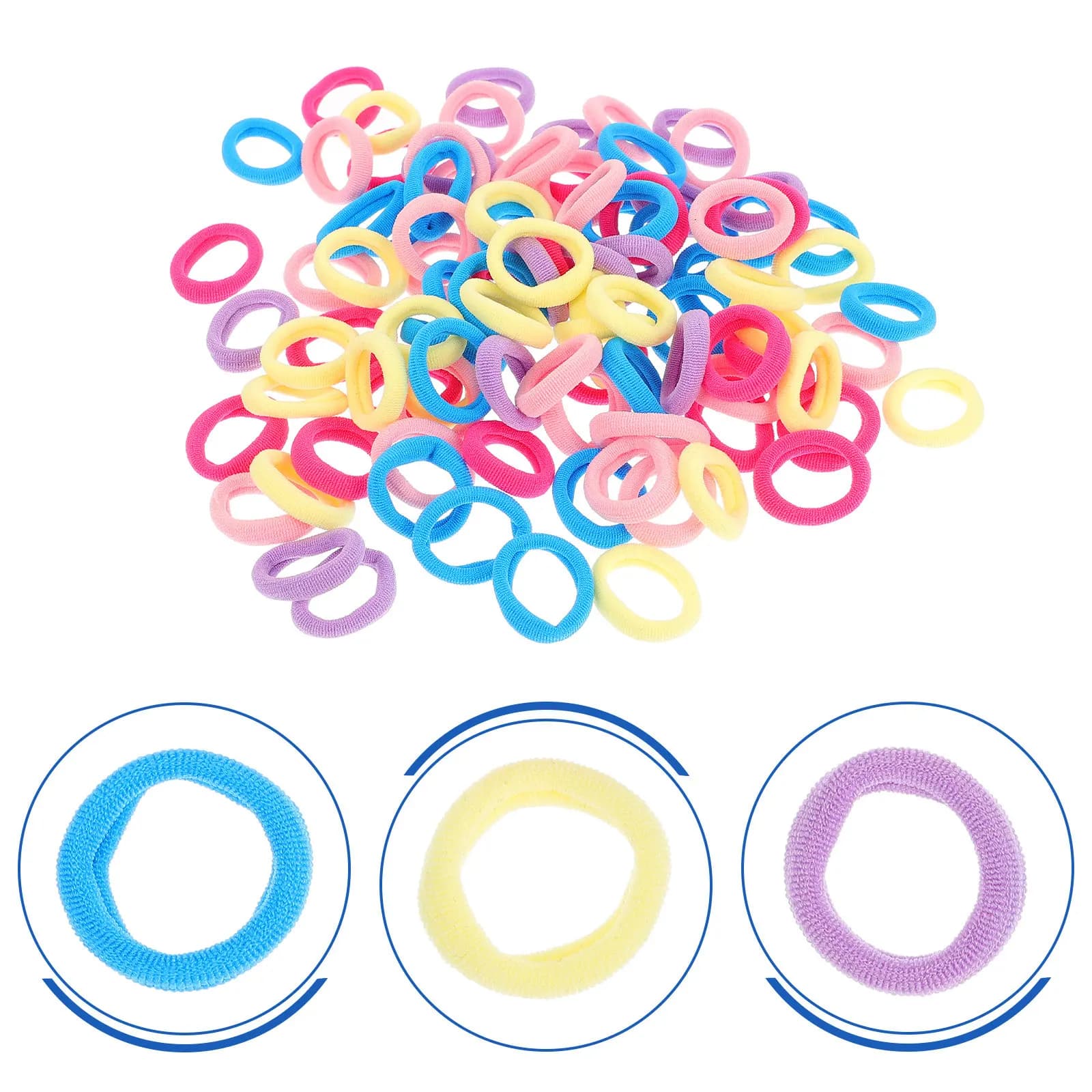 200 Pezzi Anelli per Capelli Morbidi per Bambine, Eccellente Lavorazione, Delicati sul Cuoio Capelluto, Comodi per l'Uso Quotidiano, Semplici Elastici per Capelli per Bambini