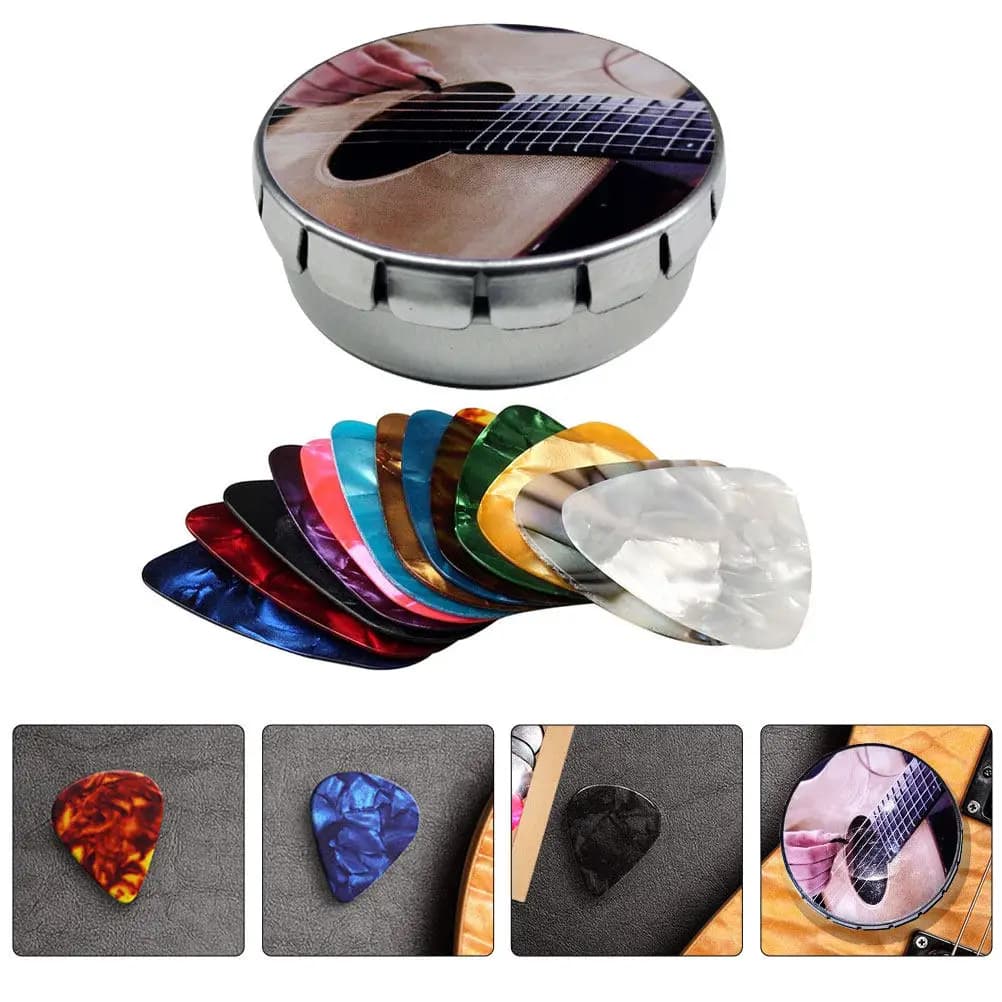 Set di 1 plettri portatili per chitarra, leggeri, facili da trasportare, finitura liscia, nessuna irritazione alle mani, timbro neutro, per pratica di chitarra folk, elettrica e ukulele