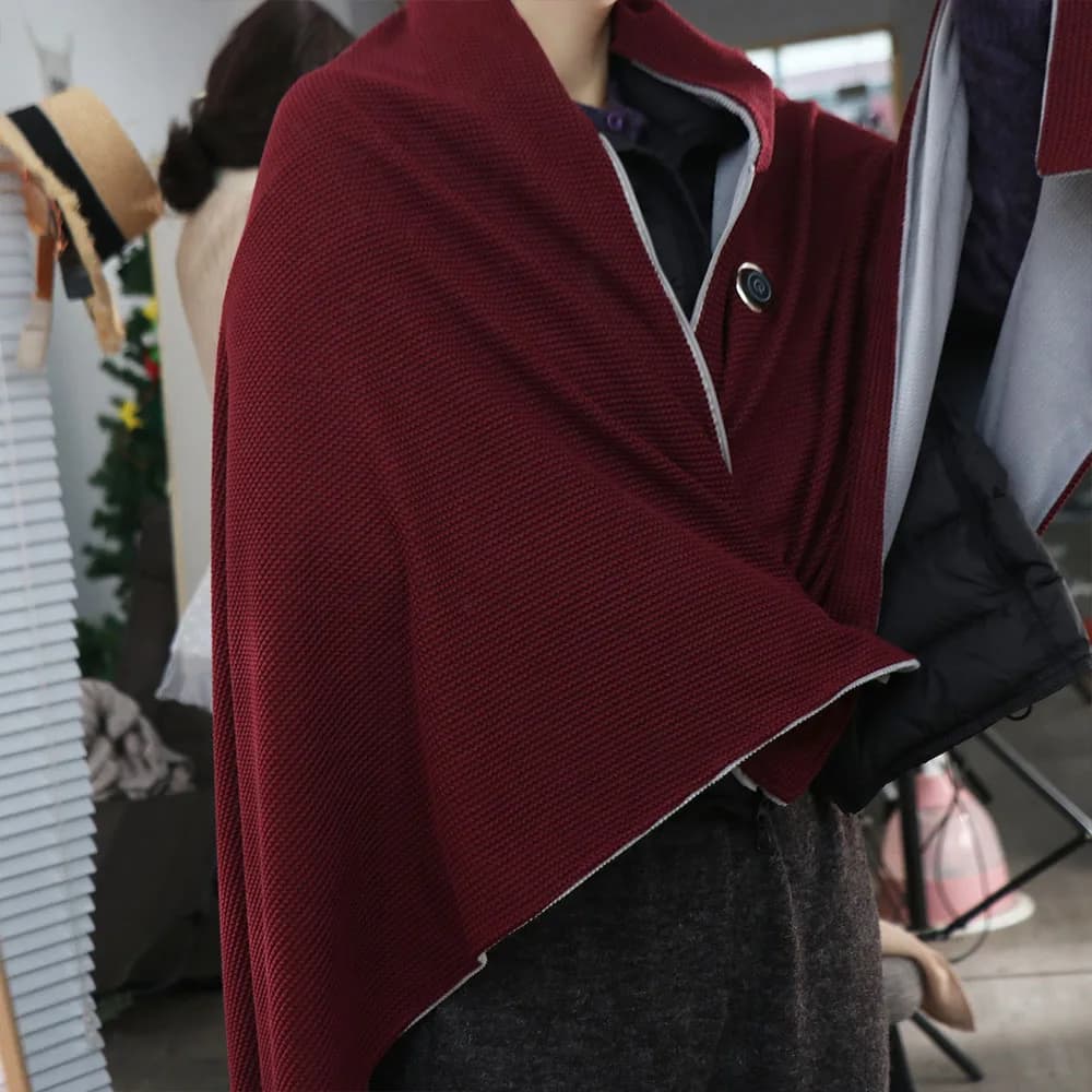 Wearable Electric Heated Blanket Zipper Closure Adjustment USB Heated Shawl 3 Heating Levels Foldable Warm Heating Scarf Office
