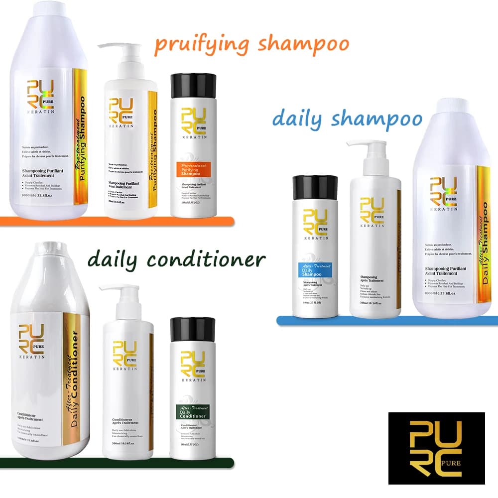 PURC Shampoo purificante per capelli balsamo trattamento per capelli alla cheratina lisciante lisciante prodotti professionali per saloni di cura dei capelli