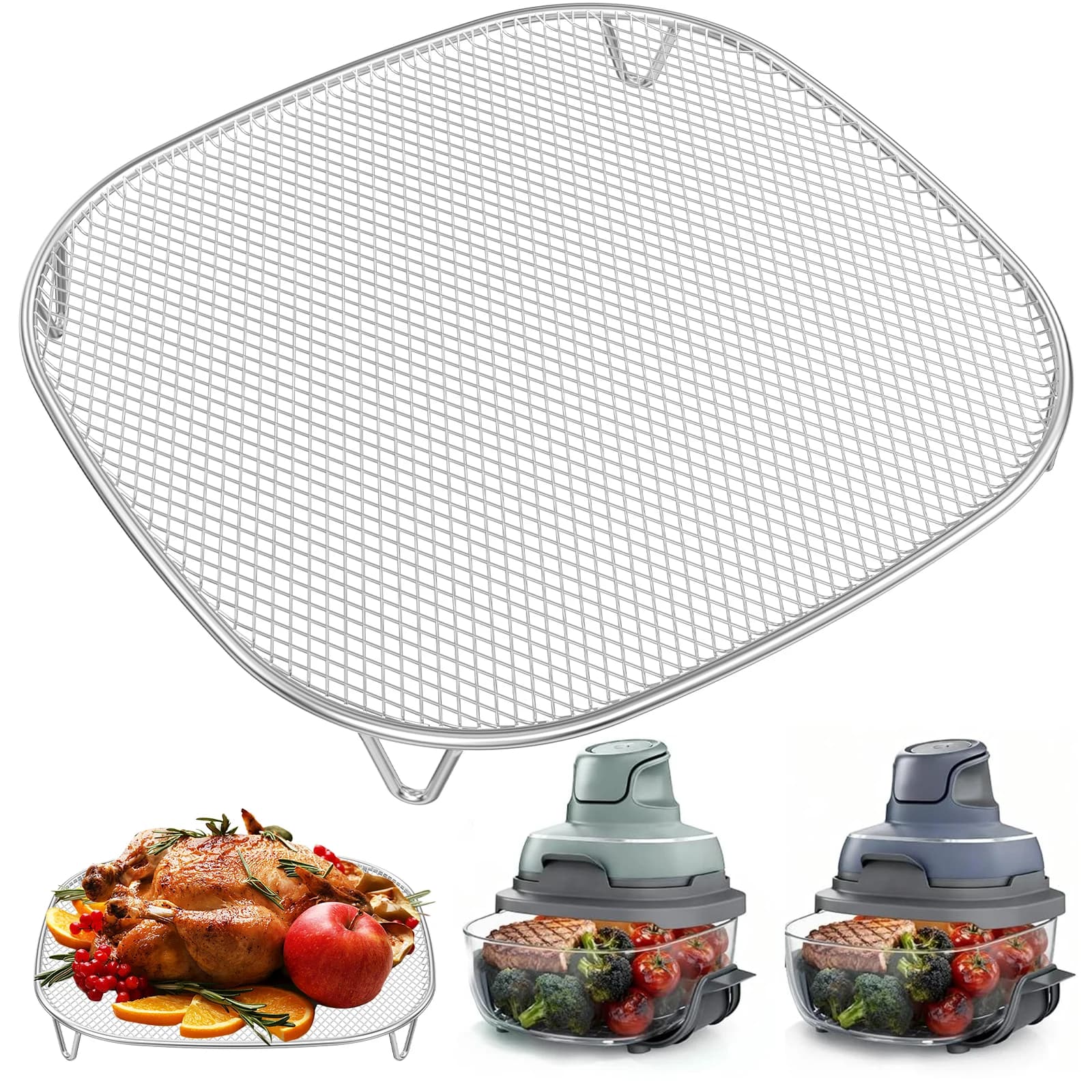 Griglia in Acciaio Inox per Friggitrice ad Aria FN090 FN091 FN100, Accessorio per Cottura e Grigliatura in Cucina