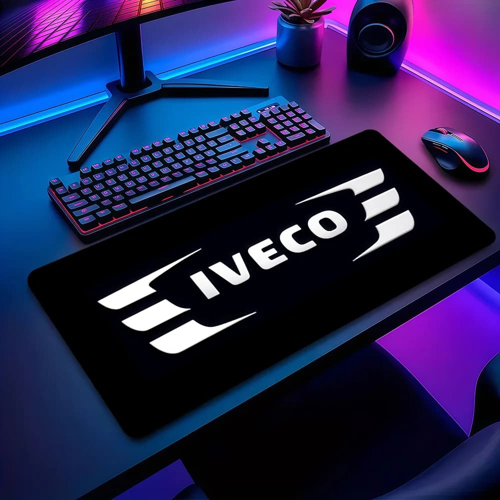 Tappetino per mouse I-IVECOs in tessuto nero, alla moda, artistico, antiscivolo, con bordi rinforzati, spesso, grande, confortevole, per gaming, ufficio, studenti