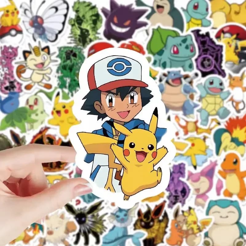 50pcs Cute Pikachu Pokemon Anime Stickers DIY Motorcycle Travel Luggage Guitar Fridge Laptop Graffiti Fun Sticker