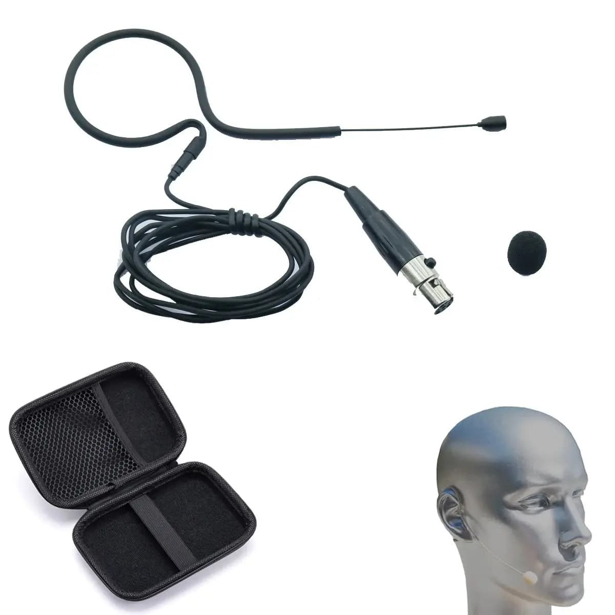 Nero WCE6 Mini Auricolare Microfono Appeso Per Shure Wireless ULX SLX GLX QLX UL1 UR1 U1 Trasmettitore Cintura Cerniera Box TA4F 4Pin