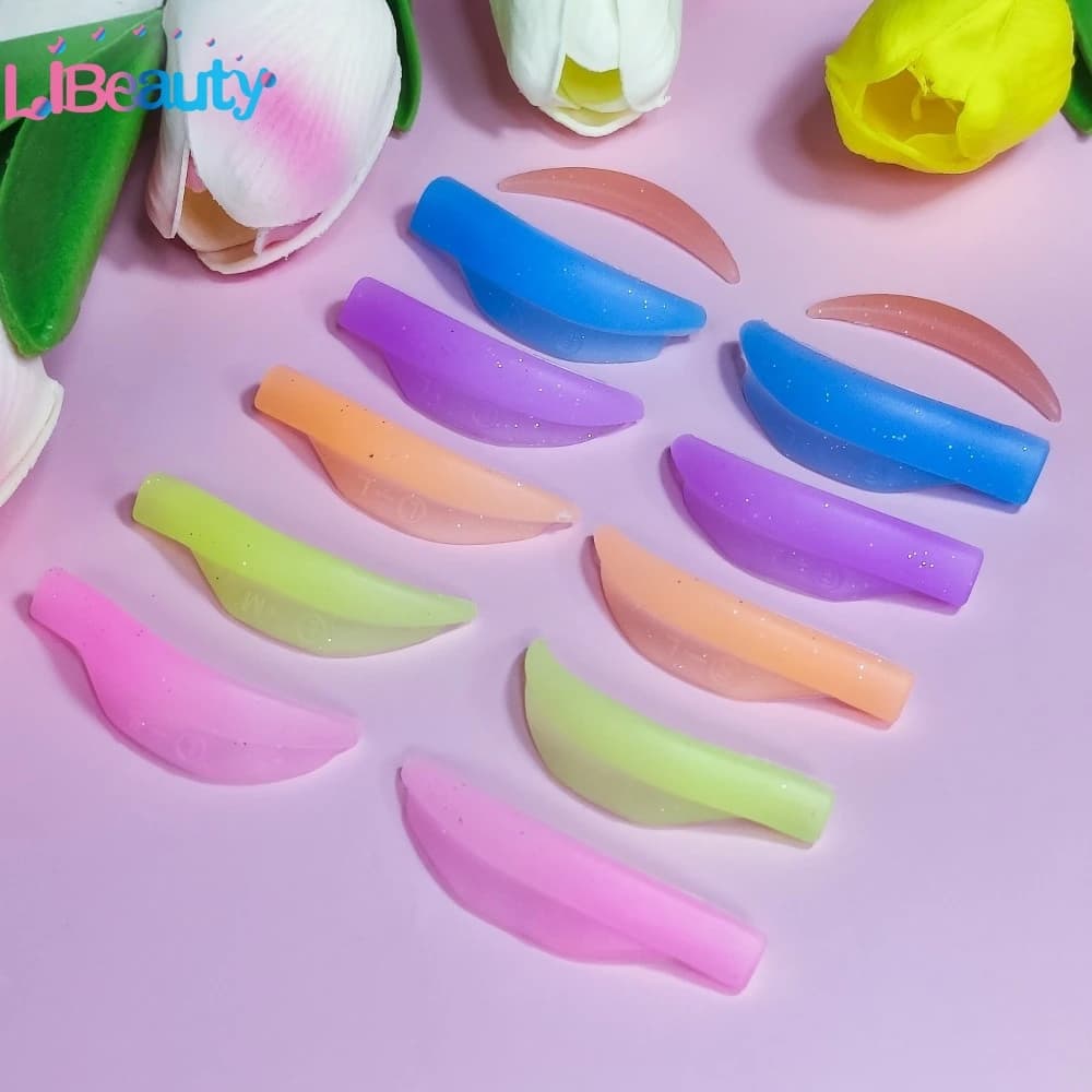 Libeauty 5 Paia Silicone Lash Lift Shields Eyelash Perm Pad Lifting Rods Lash 3D Folding Accessories Tools Applicators