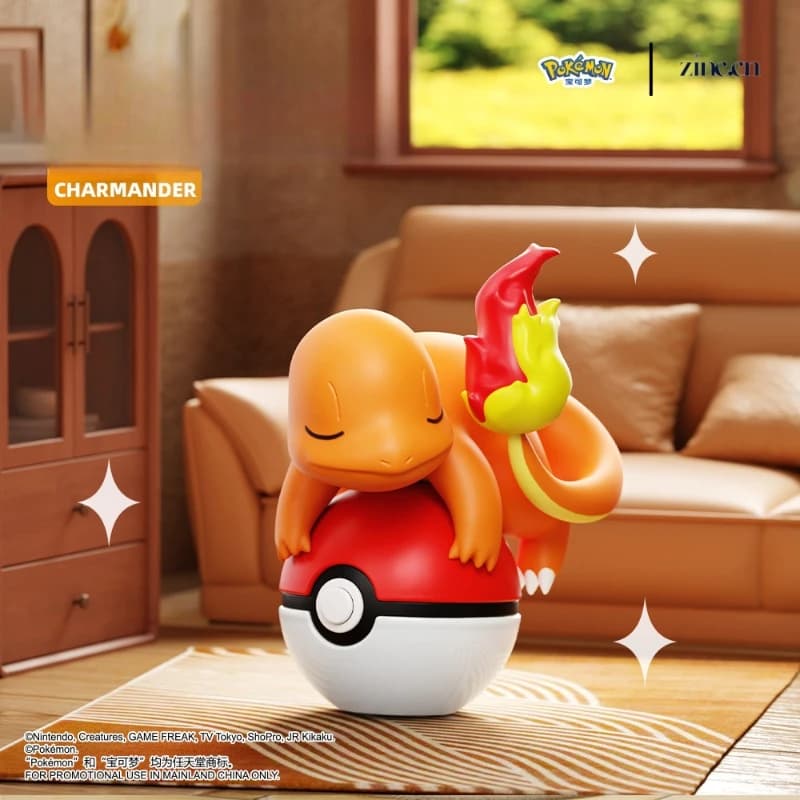 Figurina Anime Pokemon Pikachu Elf Ball, Gengar Luminoso al Buio, Poke Ball Kawaii Illuminante, Decorazione da Scrivania, Regalo di Compleanno per Bambini