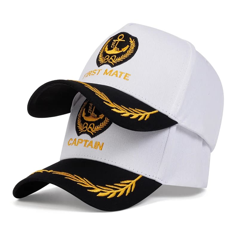 Berretti da baseball con ricamo a lettera CAPTAIN/FIRST MATE unisex Cappelli casual regolabili per esterni primaverili e autunnali Cappello per protezione solare