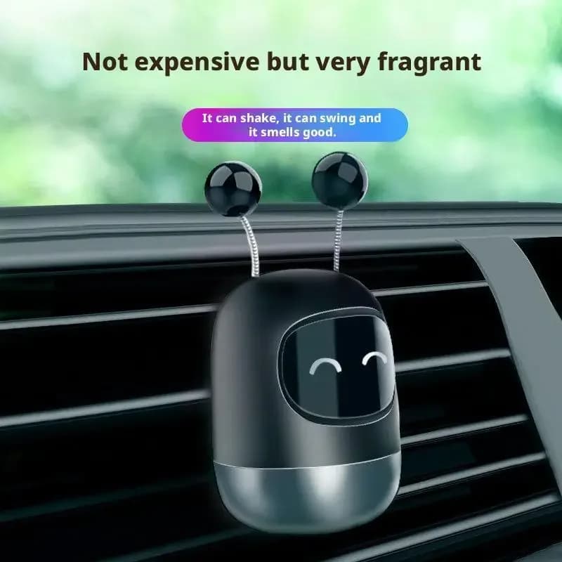 Simpatico Robot Decorativo per Bocchetta dell'Aria Auto, Purificatore d'Aria e Diffusore di Fragranza per Interni Auto, Design Cartoon con Movimento Oscillante