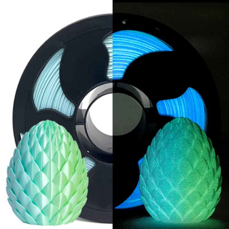 High Texture Glow-in-the-Dark Dual Color PLA 3D Printer Filament, 1.75mm, 1KG Spool