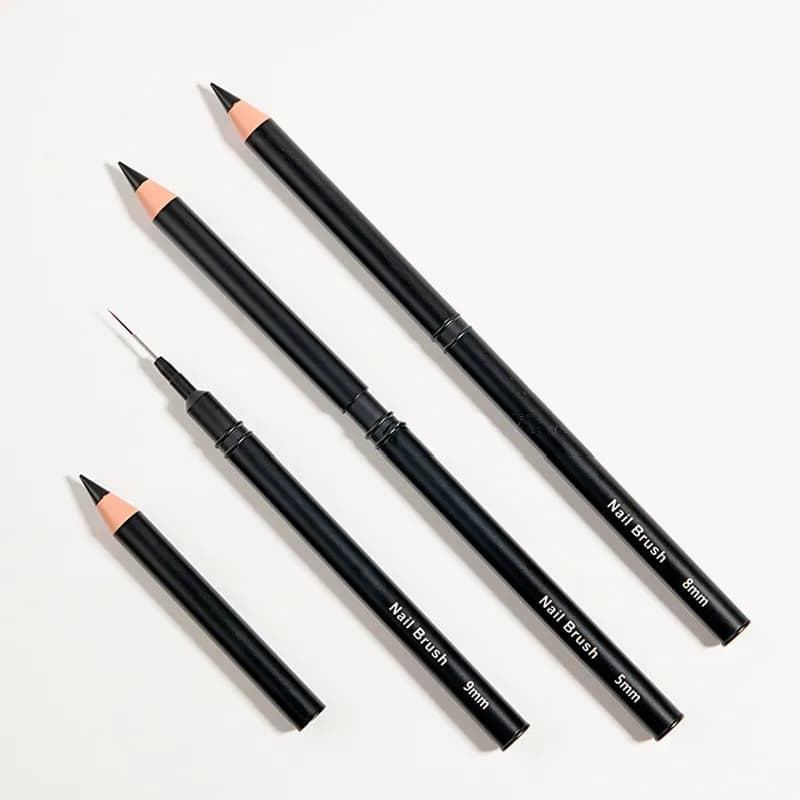 1/6PCS 5/7/9/11/15/18 millimetri Maniglia Nera Art Liner Pittura FAI DA TE Pennello Disegno Linee Della Banda Fiore Pittura Penna UV Gel pennello