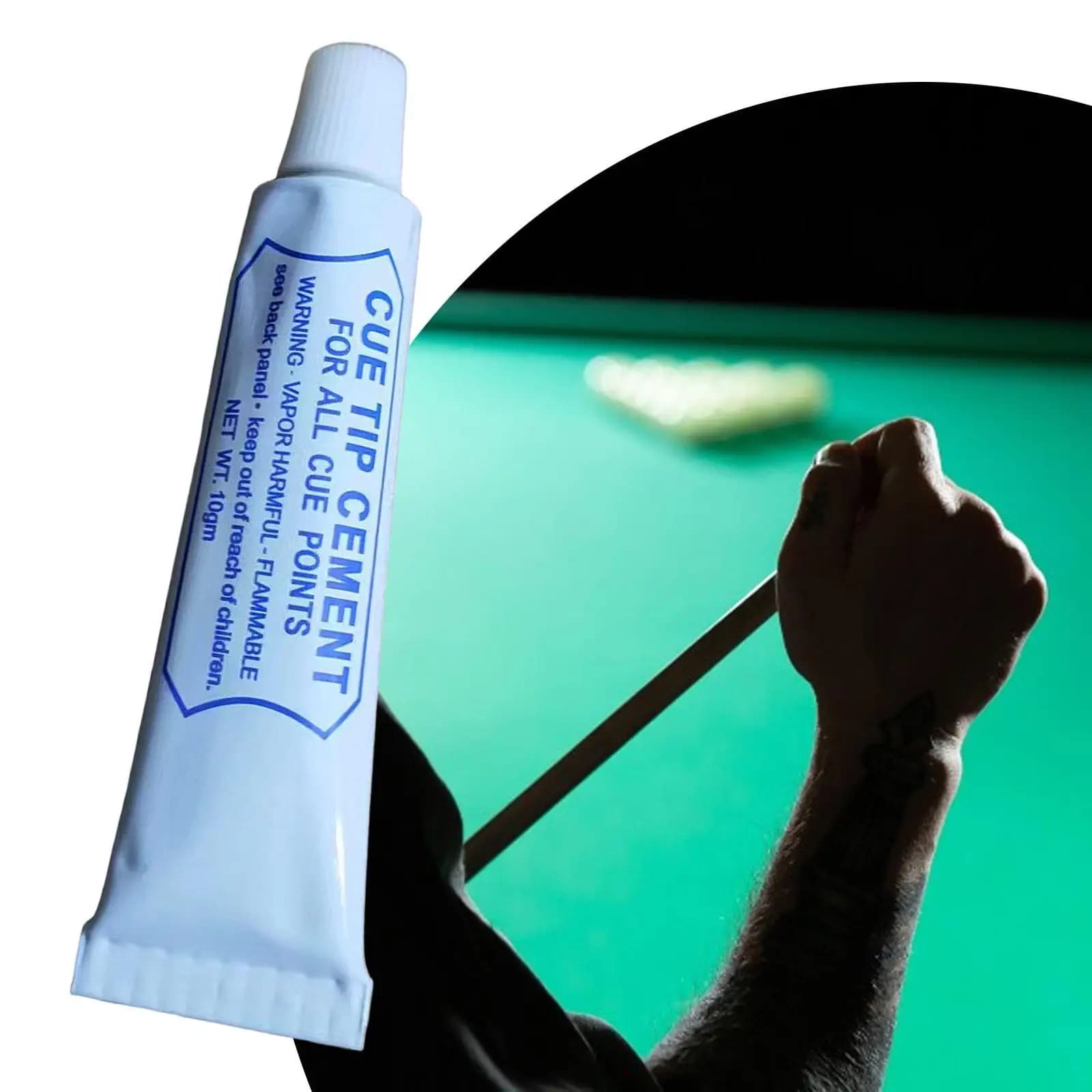 Colla a Presa Rapida per Punte di Stecche da Biliardo, Resina Epossidica per Riparazioni, Strumento Leggero e Portatile per Accessori e Manutenzione di Stecche da Biliardo