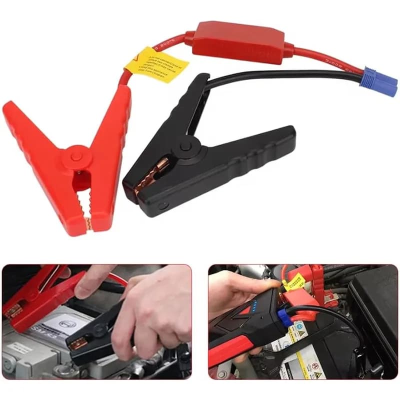 Cavi per Avviamento Auto con Connettore EC5 e Morsetti, Protezione da Carica Inversa, Modulo di Avviamento d'Emergenza per Batteria Auto