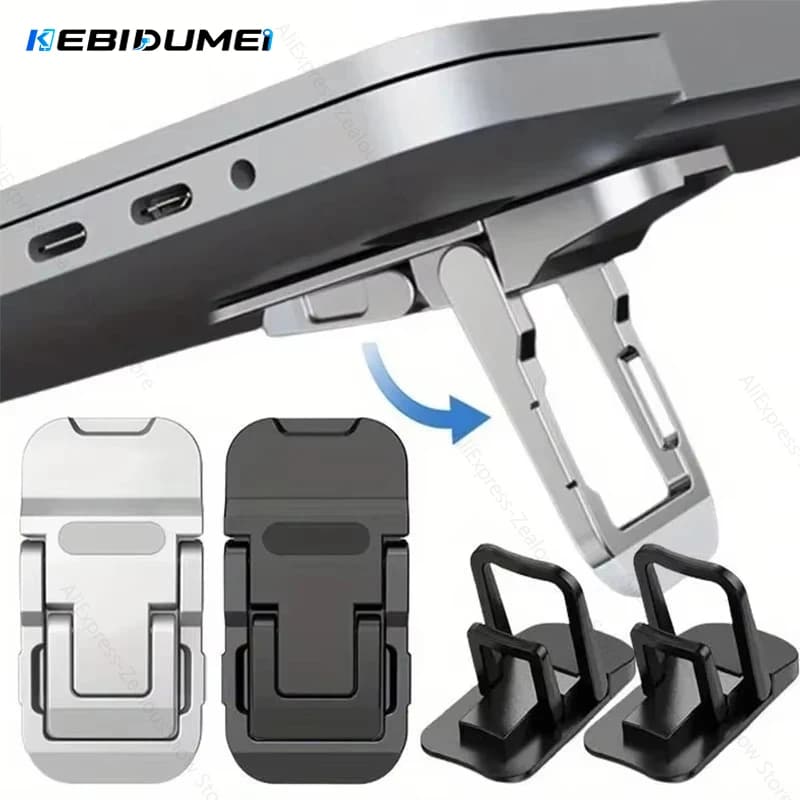 KEBIDUMEI 2 Pairs Adjustable Folding Laptop Stand Mini Legs Ultra-thin Portable Support Cooling Holder Feet Invisible Bracket