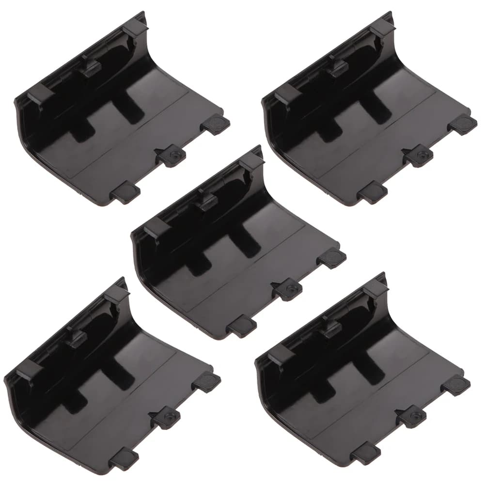 5pcs Battery Cover Door Lid Shell Replacement Housing Door Cover Black Accessories for XBOX ONE Wireless Controller