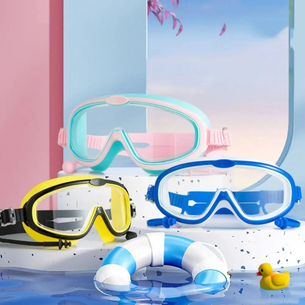 Swimwear with large frame for dive Anti-fog swimwear with wide view Waterproof clear swimming glasses for children/adults