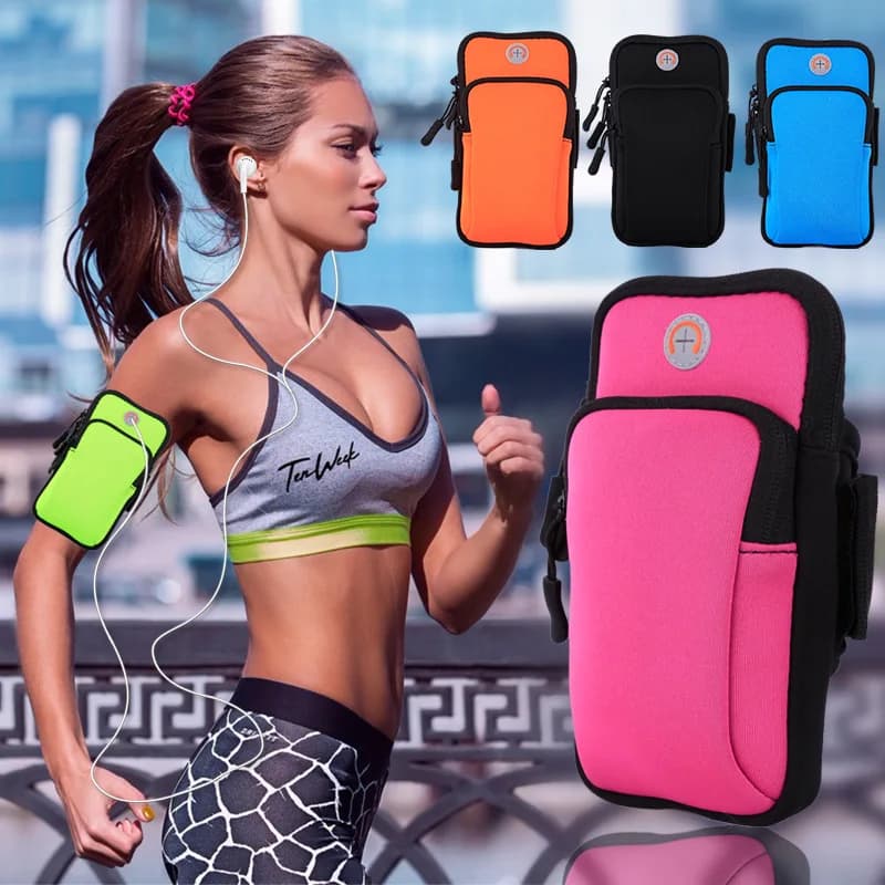 Sporty Armband for Running, Cellular Door for Fitness, Smartphone Belt for Gym, Device Case up to 6 Inches