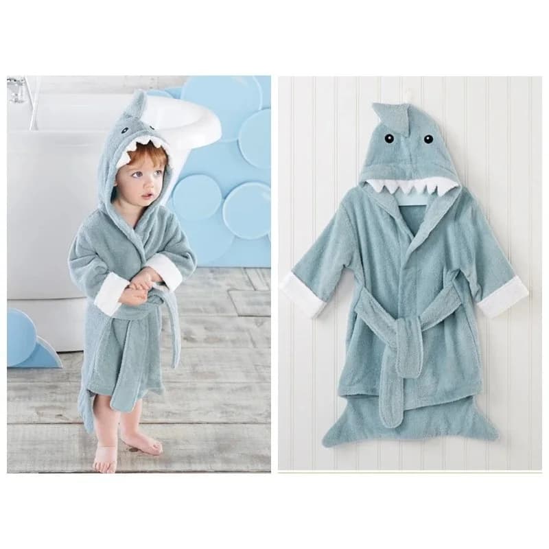 Children's Cotton Bathrobe Bath Towel Hoodies for cartoons Newborn Kids Nightwear Children's Bathtub Kids Soft Bathrobe Pijama Children's Clothing