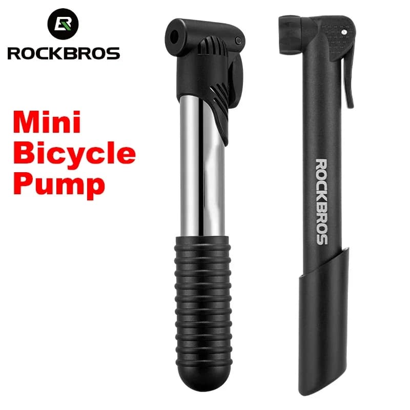 ROCKBROS Pompa da bicicletta portatile 80-100PSI Funzionamento facile Mini pompa ad aria ad alta pressione Ciclismo Accessori bici MTB in acciaio inossidabile