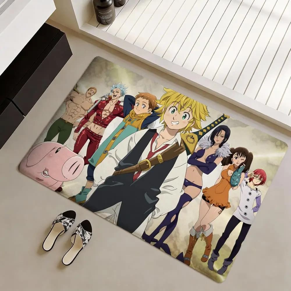 Tappetino Anime The Seven Deadly Sins in morbida flanella antiscivolo - Tappeto ispessito per soggiorno e decorazioni per la casa