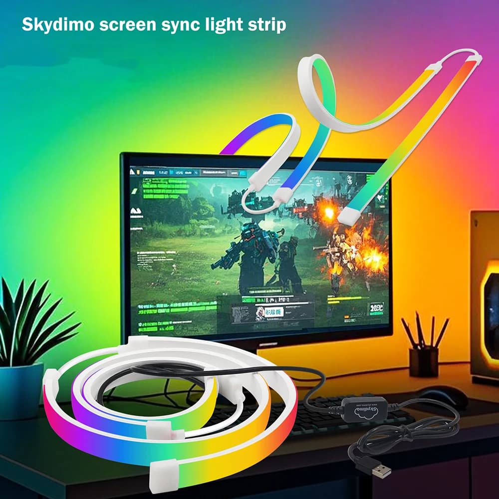 Striscia LED RGB USB 5V WS2811B per Retroilluminazione PC, Display Neon, Sincronizzazione Musica APP, Kit Decorativo per Feste e Sale Giochi