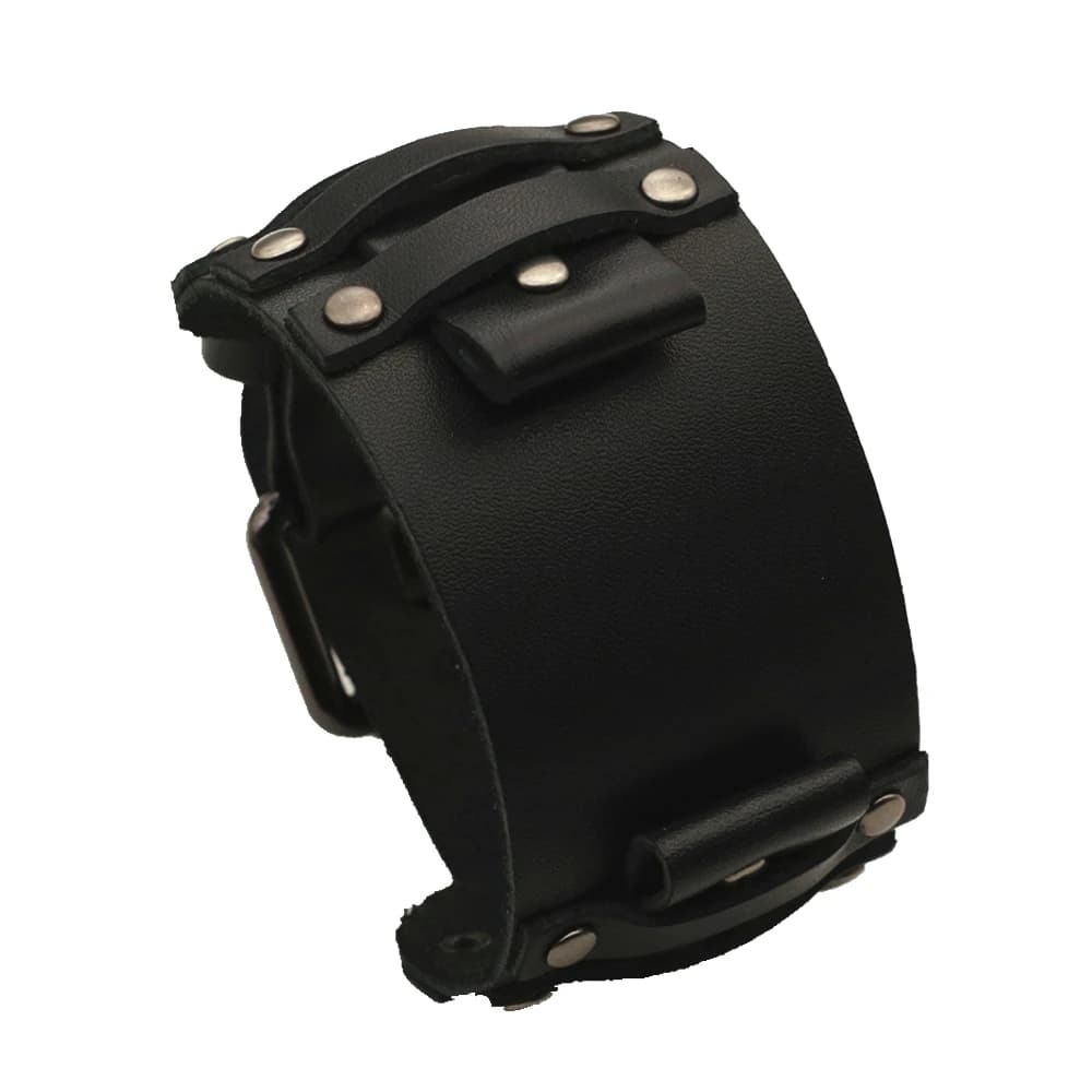 Vintage Black Red Blue Brown Green Genuine Leather Watchband 22mm Punk Pin Belt Watch Strap 24mm Bracelet Men Jewelry