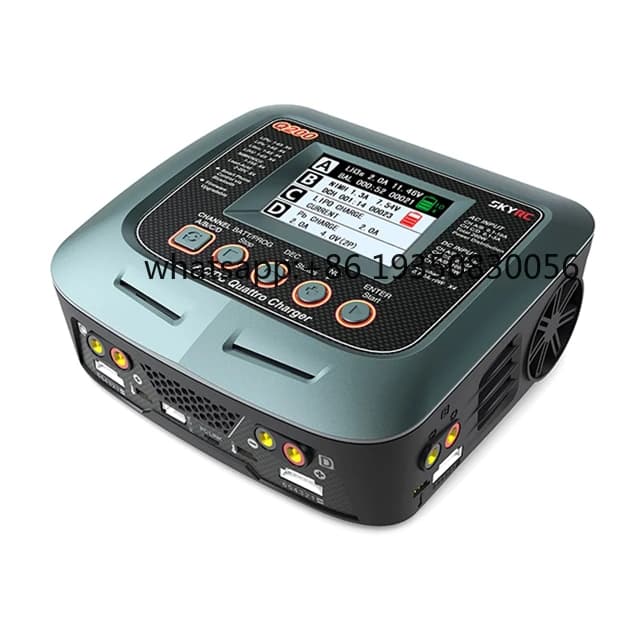 Caricabatterie Intelligente SkyRC Q200 QUATTRO AC/DC 2X100W 2X50W per Batterie Lipo/LiHV/Litio-Ferro/Ioni con Funzione di Bilanciamento e Scarica