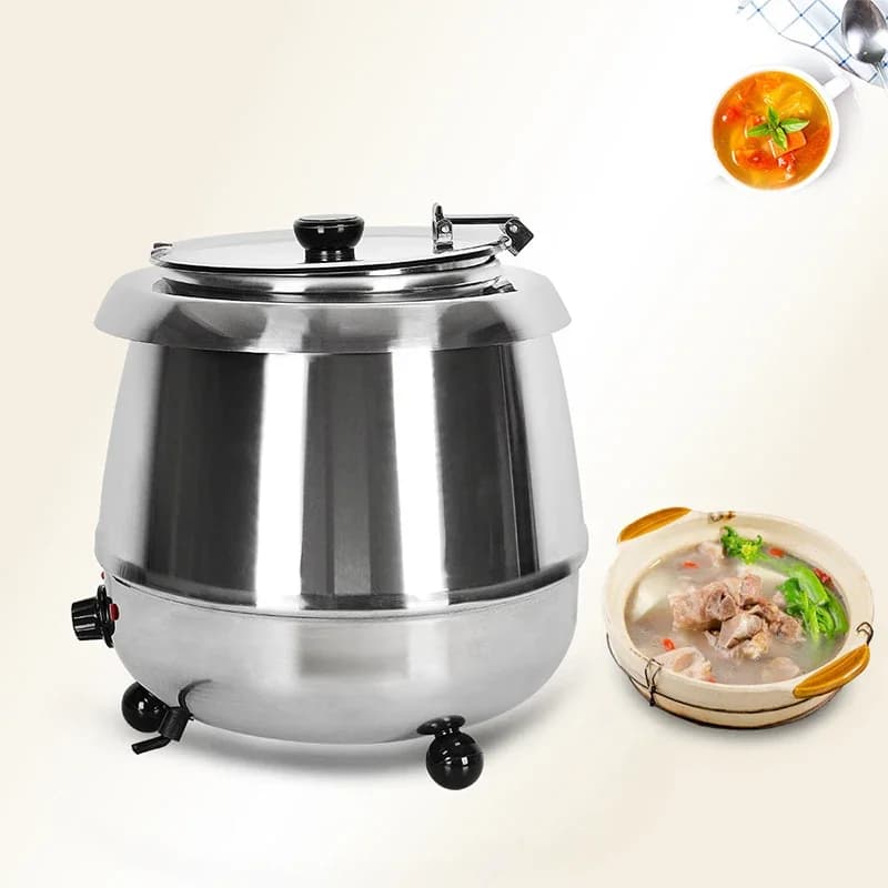10L Commercial Soup Kettle Warmers Stainless Steel Pot Buffet Pot Pot Electric Copper Kettle Warmers Kitchen Robot 110V 220V