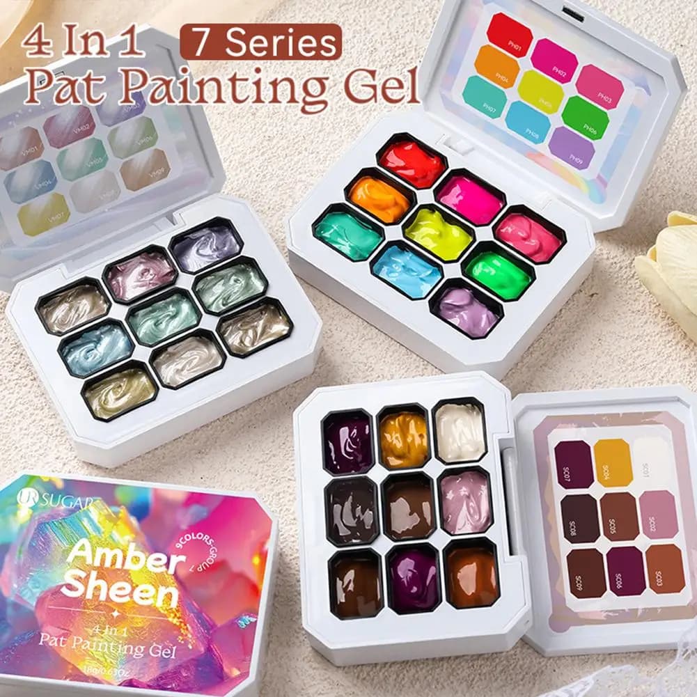 UR SUGAR Gel per Pittura Unghie 4 in 1, 9 Colori, Effetto Sfumato Y2K, Blush Colorato, Semipermanente, Soak Off, Gel UV&LED per Nail Art Professionale