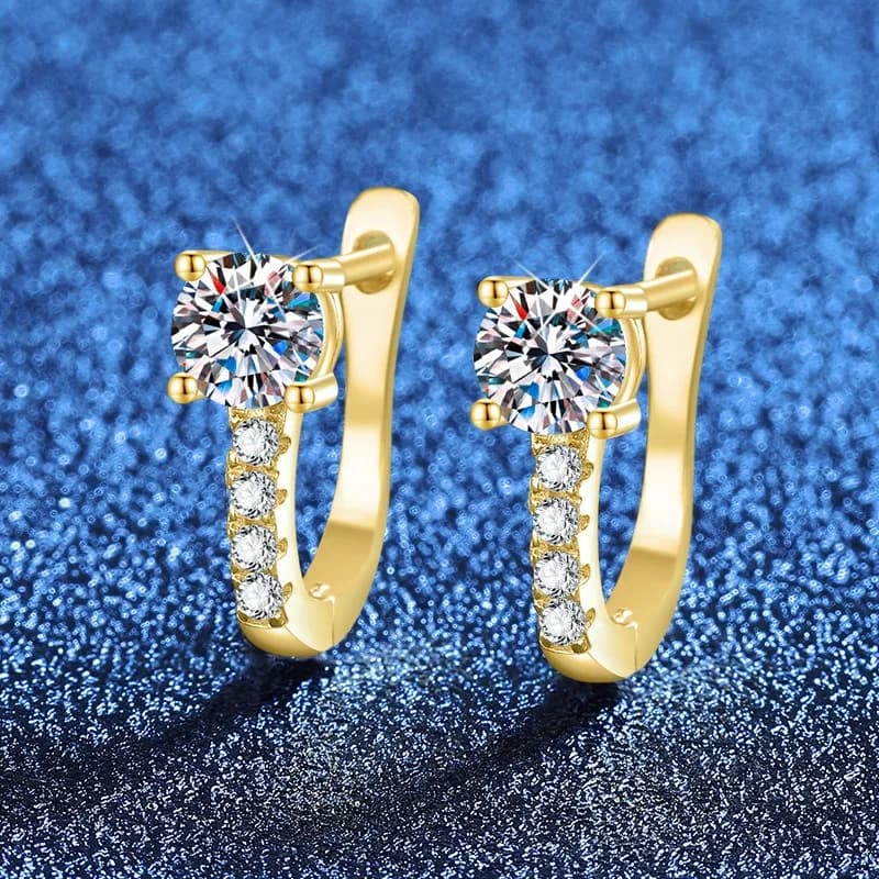 Orecchini a forma di U in argento sterling S925 Borchie Moissanite in stile coreano classico Gioielli di lusso versatili per le donne