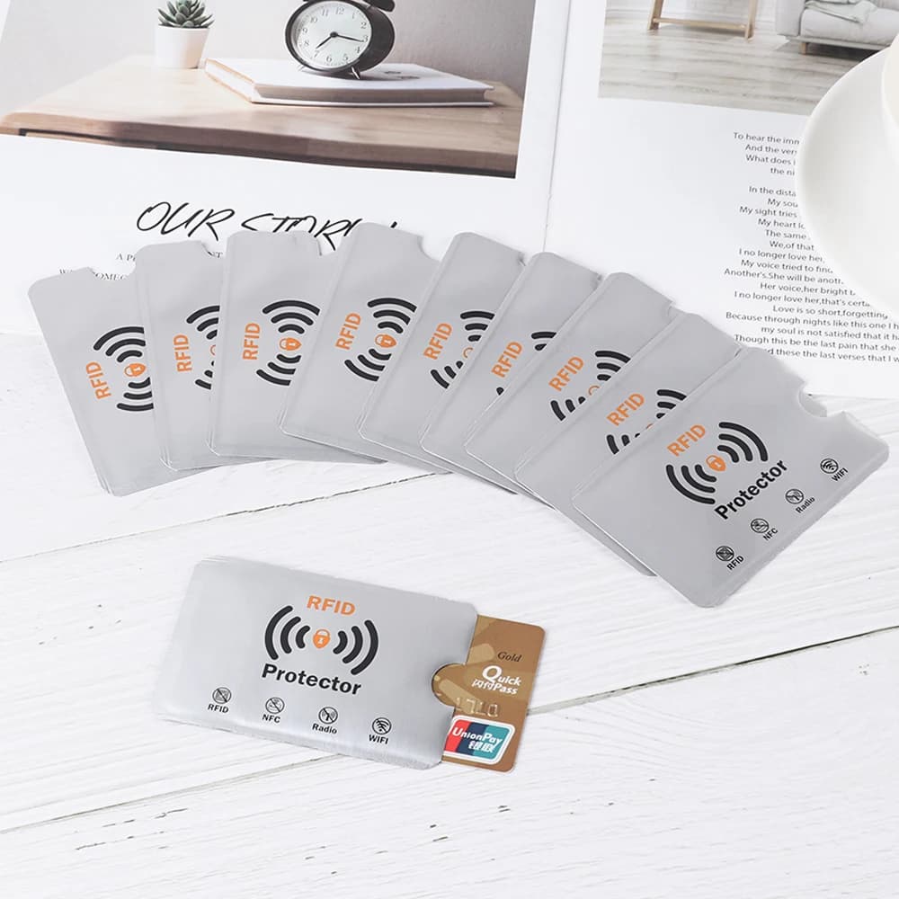 10pcs Smart Aluminium Anti Theft Card Holder Anti Rfid Wallet Cards Protector Sleeve ID Bank Card Case