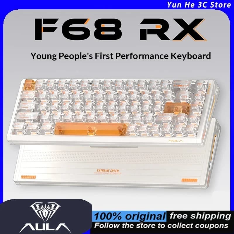 AULA F68RX Magnetic Keyboard 68 Keys Wired 8K Polling Rate 256K High-Speed Scanning RT Adjustable Hot-Swappable 2026 New Model