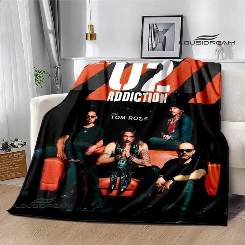 U2 Rock band retro Printed blankets picnic blanket Warm Flannel blankets blankets for beds bed linings Birthday Gift