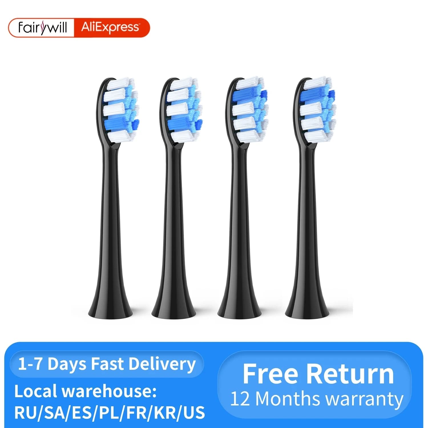 Testine di ricambio per testine di spazzolino elettrico Fairywill P11 per spazzolini da denti P11 T9 P80 4 pezzi 8 pezzi 12 pezzi 16 pezzi pulizia dei denti, morbido