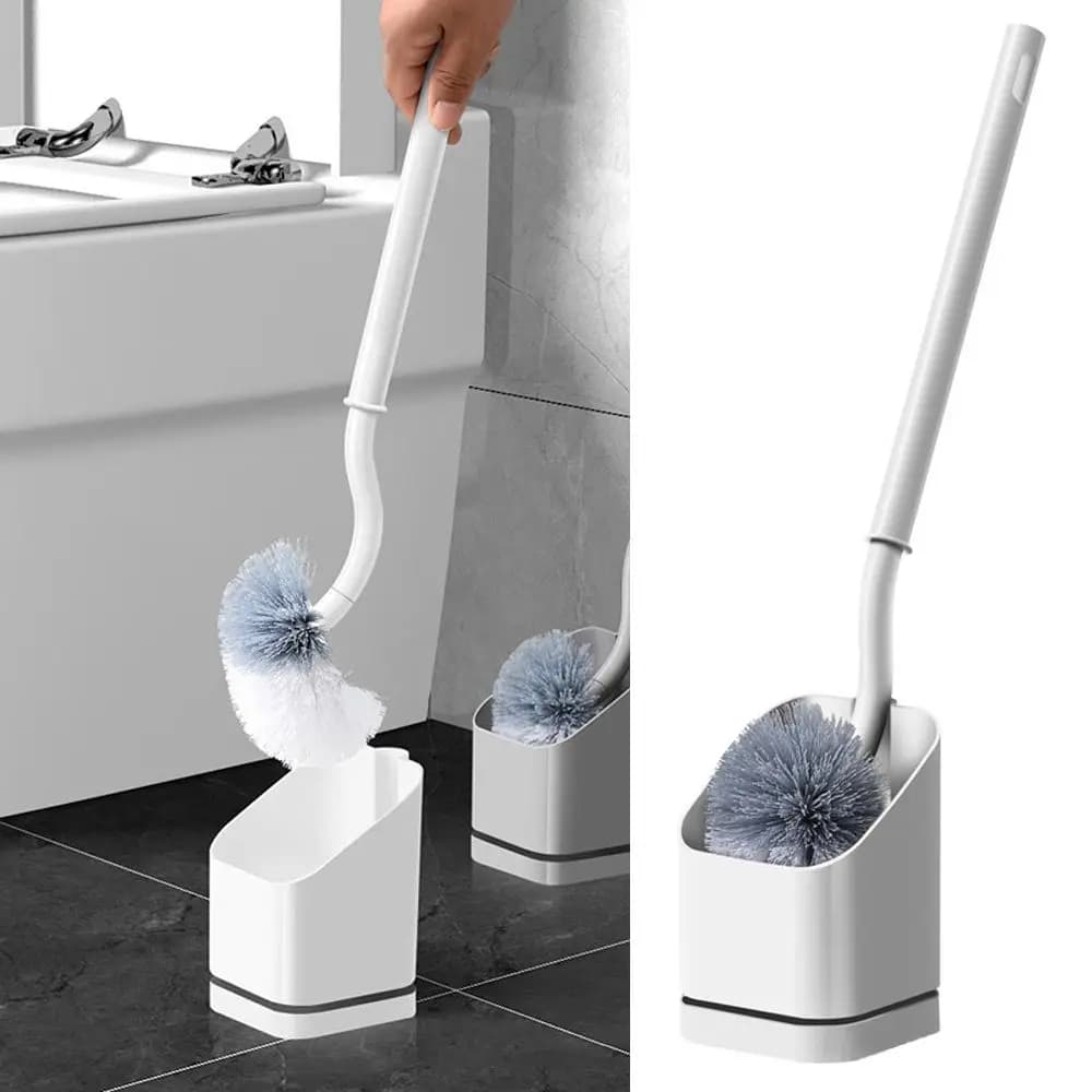Nuovo scopino per WC con manico lungo da appendere alla parete senza punzonatura con base Strumenti per la pulizia del bagno Set di spazzole per la pulizia della casa