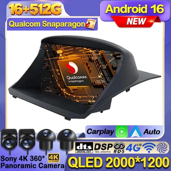 Android 14 Autoradio Per Ford Fiesta 2009 2010 2011 - 2017 Multimedia Stereo Video Player Carplay Auto di Navigazione GPS 4G WIFI BT