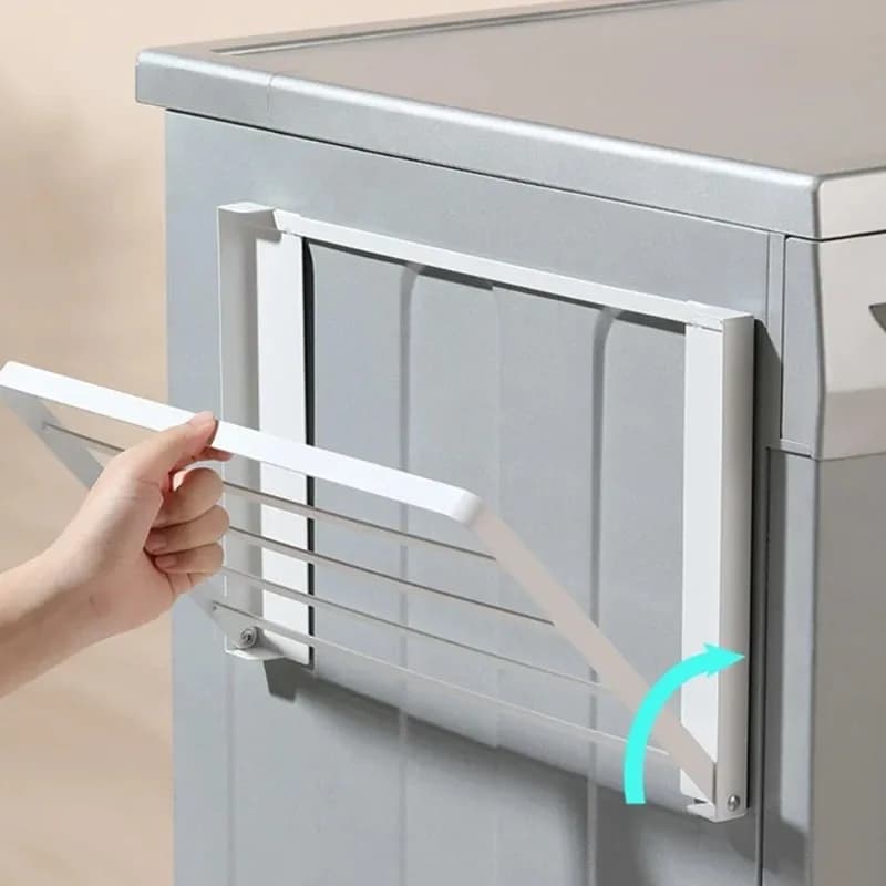 Japanese style folding magnetic coat rack for clothes and towels, space saving for home use