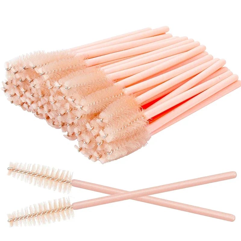 50 Pieces Disposable Nylon Brushes for Extension Eyelashes, Mascara Applicators for Women's Make-up