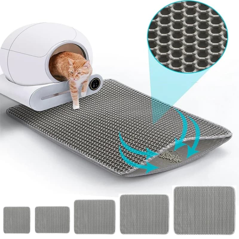 Tappetino per Lettiera Gatti di Grandi Dimensioni, Impermeabile, Antiscivolo, a Doppio Strato, per Toilette e Lettiera, Prodotto per Animali Domestici