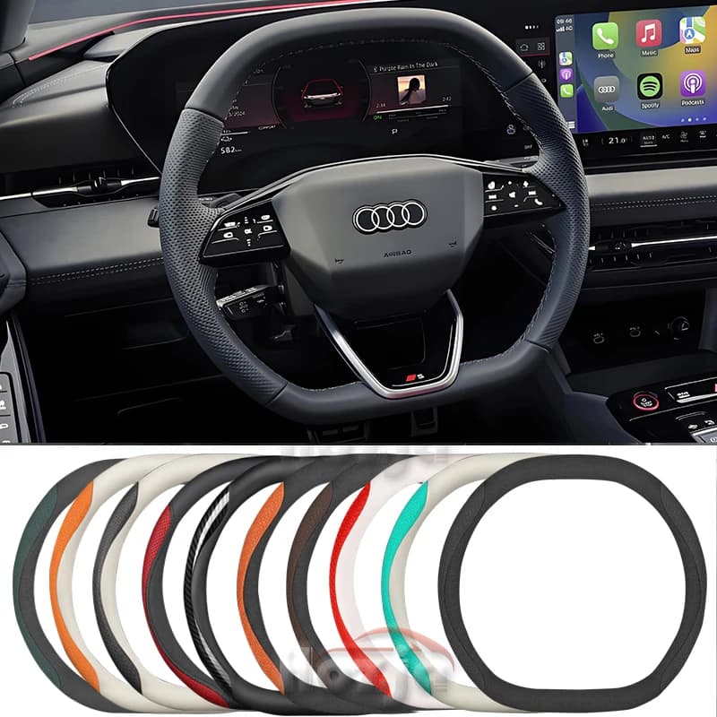 Coprivolante per auto in pelle per Audi Q6 Q4 S SQ6 RS S6 Q6L e-tron GT A6 A3 SQ5 S5 RS Q5 A5 S3 2025