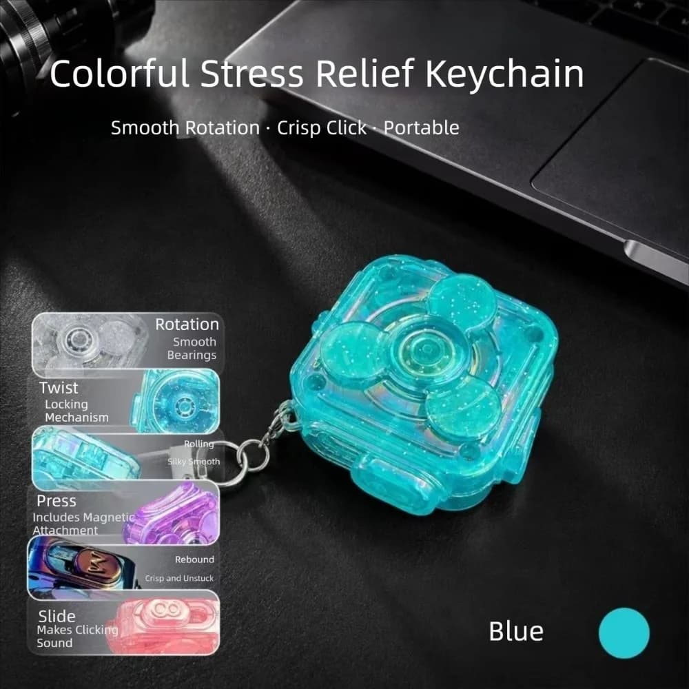 Fun Multi-Play Fidget Spinner Keychain Smooth Rotation Crisp Pressing Portable Creative Keychain Lighting LED Glowing
