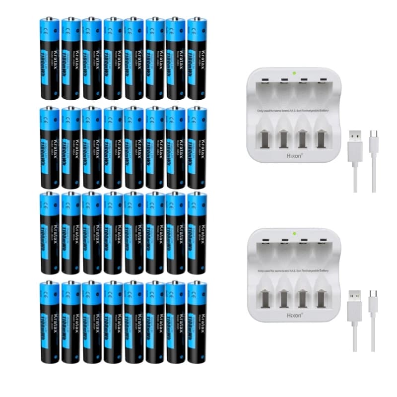 Kratax AAA 1100mWh Batteria ricaricabile agli ioni di litio da 1,5 V, batterie al litio AAA Torcia elettrica \ Microfono \ Spazzolino da denti \ Rasatura elettrica