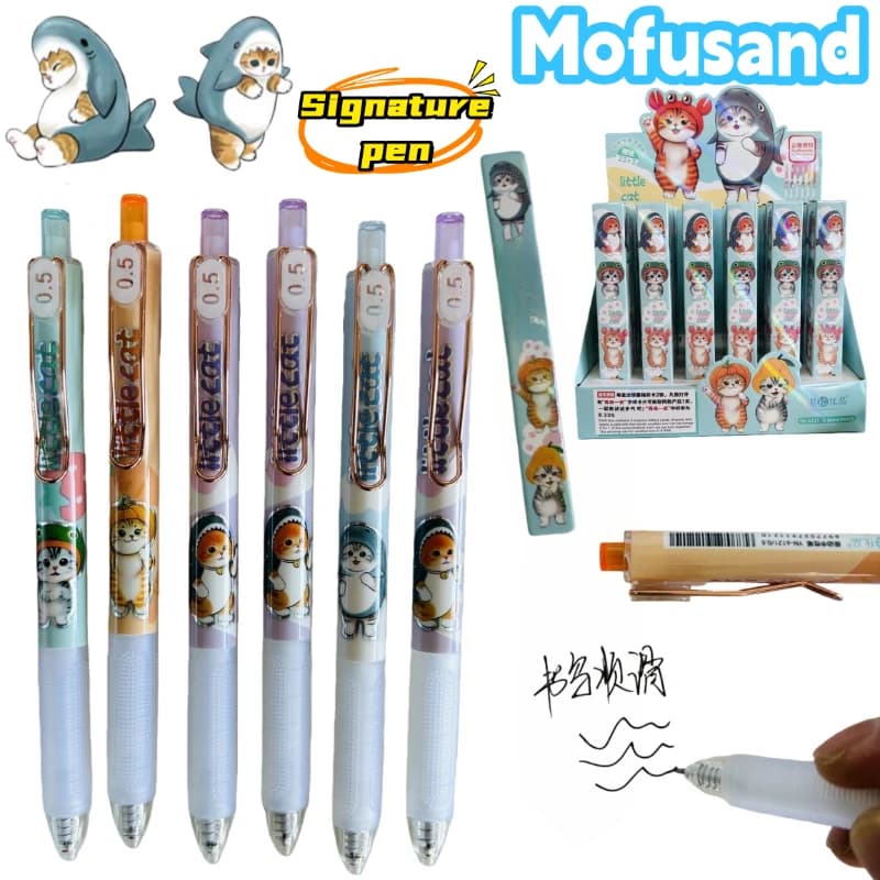 Nuova penna gel creativa a tema Mofusand, per studenti, simpatica, a cartoni animati, ideale per gli esami, ad asciugatura rapida, con meccanismo a pressione, regalo di laurea.