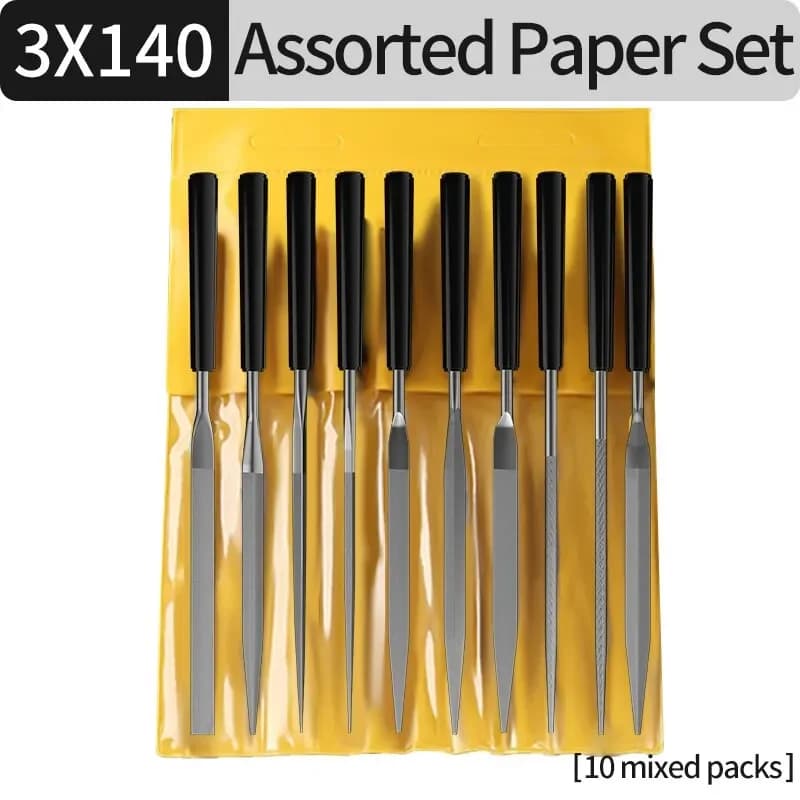 10 pz/set Set di lime ad ago in metallo Raspa per legno Lucidatura dei metalli FileTools Raspa in acciaio Ago per archiviazione per metallo Vetro Pietra Legno Carv