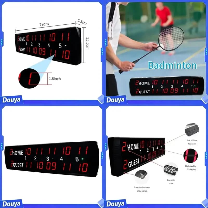 YIZHI 5 Innings Score Record Display LED Volleyball Electronic Digital Scoreboard for Table Tennis Badminton Score Keeper